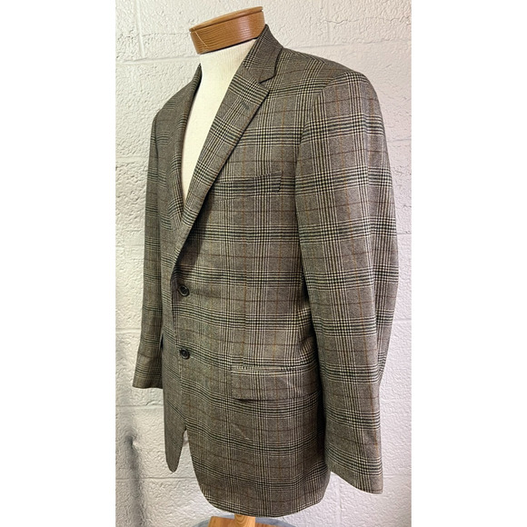 42 R Samelsohn Loro Piana Nordstrom 100% Cashmere Plaid Sport Coat Blazer Jacket - Picture 2 of 11